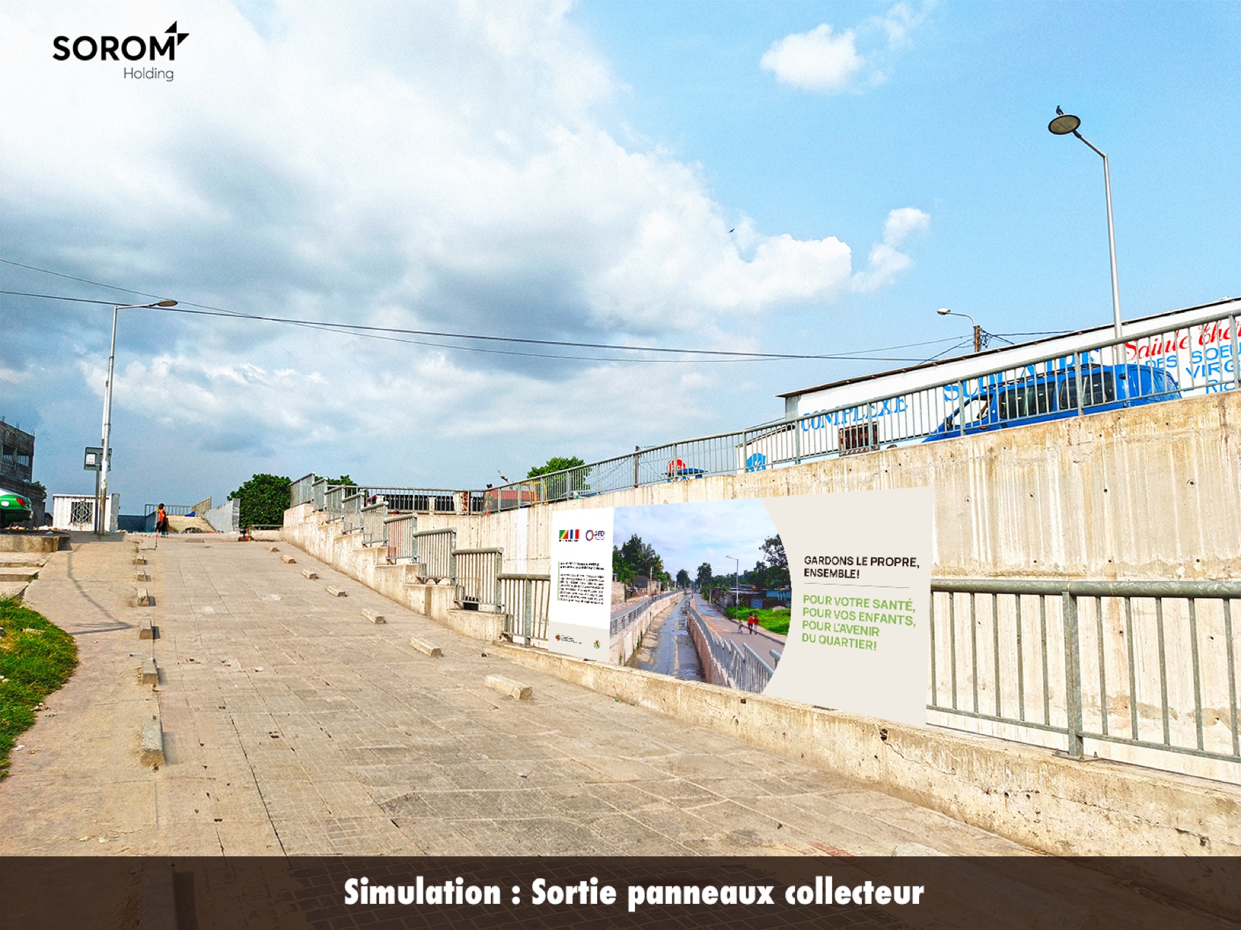 Signalétique de sortie — projet d'assainissement urbain